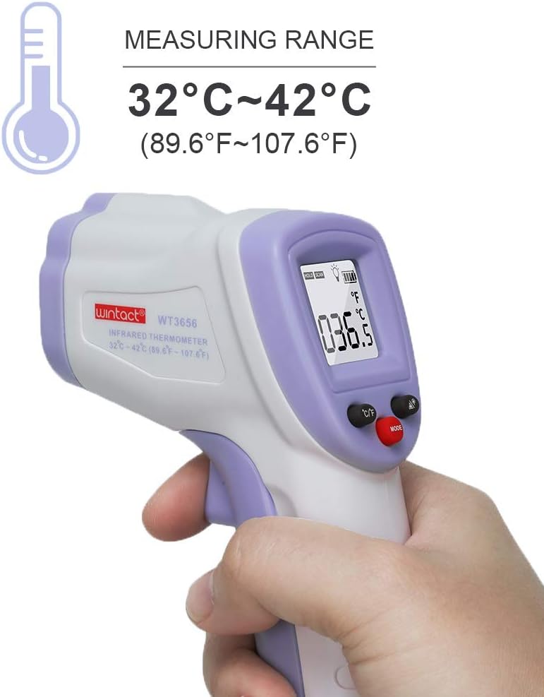 Infrared Digital Thermometer, OUBEL Non-contact Thermometer, Digital Thermometer for Fever, Temperature Measurements via Forehead for Baby, Kids, and Adults