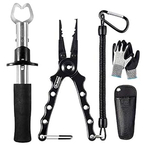 Dr.meter Pince Pour La Pêche En Acier Inoxydable, Outils De Pêche 3pcs, Gants De Pêche-pince à Poisson-pince Pour La Manipulation Du Poisson