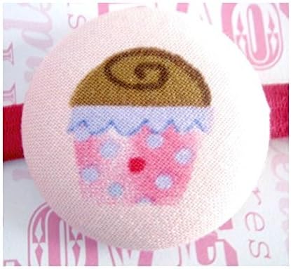 Cupcake and dots button Headband elastic Head Wrap