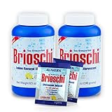 Brioschi Effervescent 8.5oz Bottle The Original Lemon Flavored Italian Effervescent (2 Bottles + 2 Travel Packs)
