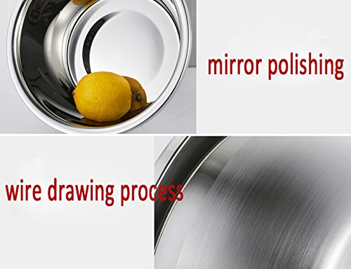 Stainless Steel Bowl,6.5QT Salad Bowl,Metal Bowls,Stainless Steel Basin,Heavy Duty Deeper Edge Mirror Finish Dishwasher Safe Bowl (L)