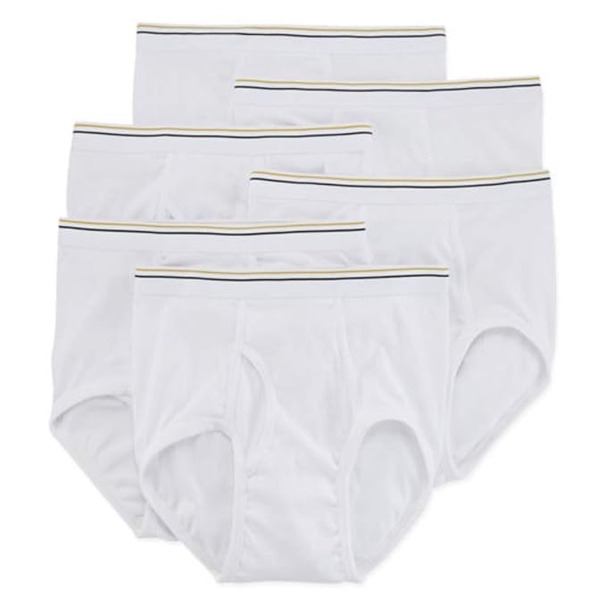 Stafford 6 Pack 100 Cotton FullCut Briefs Size 34 White at Amazon Men