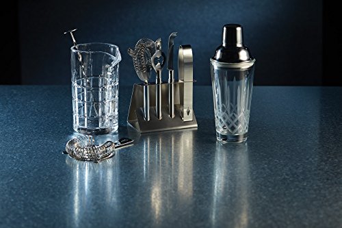 BARCRAFT Cocktail-Rührglas mit Rührlöffel und Sieb (3-teiliges Set), Glas, farblos, 9.5 x 11 x 16.5 cm – Bild 3