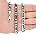 FIBO STEEL Stainless Steel Mens Womens Necklace Figaro Chain 9mm Wide, 26 inches