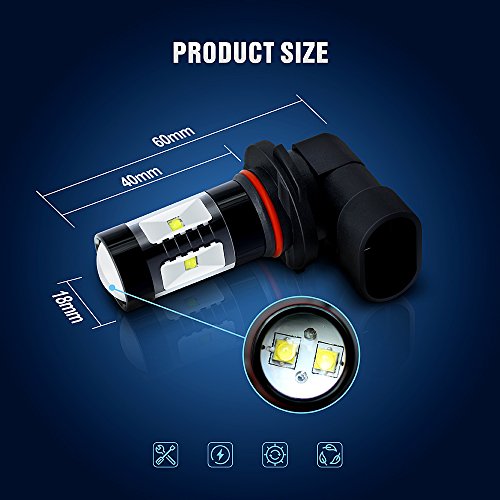 SIRIUSLED 9005 9145 H10 Size Projection LED Super Bright 30W 6000K White Fog Light DRL Bulb Pack of 2 - Thumbnail 3