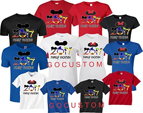 Family Vacation Disney 2017 Mickey And Minnie Matching Family Shirts 2XL Mickey-Red