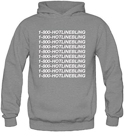 LSLEEVE Women's Hotline Bling Drake Hoodie Dark Grey XXL
