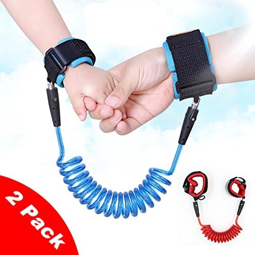 Switol Child Anti Lost Belt, Velcro Wrist link, Skin Friendly safety strap for kids ,1.5M &amp; 2.5M / Red &amp; Blue