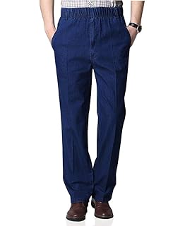 mens elastic waist jeans no zipper