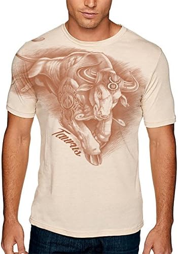 Hellfire Graphics Men's Taurus T-Shirt X-Large Tan