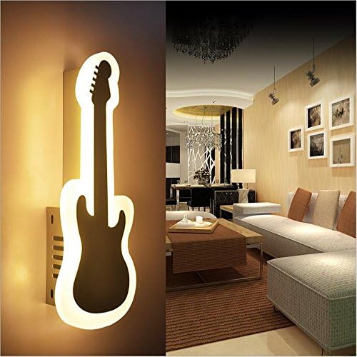 Modern decorative wall lamp Creative Acrylic modern minimalist wall lamp led wall lamp LED guitar modeling lamp living room lamp bedroom den wall lamp [Energy Class A+]