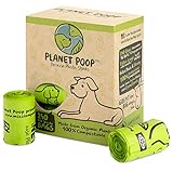 Compostable Dog Poop Bags, Plant-Based Poop Bags for Dogs, Unscented Extra-Long with Handles 9 x 16 Inches Thick Leak Proof Doggy Waste Bag Refills Highest USA Rated D6400 Supports Doggie & Pet Rescue