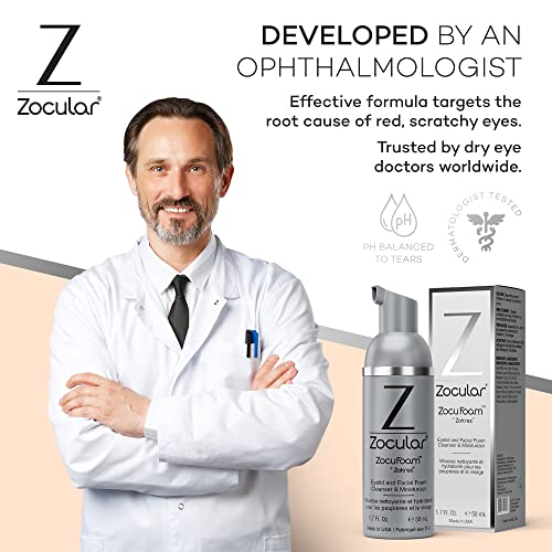 Zocular ZocuFoam Foaming Eyelid Cleanser – Gentle pH-Balanced Cleansing Foam – 50 mL