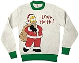 The Simpsons Homer Doh Ho Ho Off-White Ugly Christmas Sweater (Adult Medium)