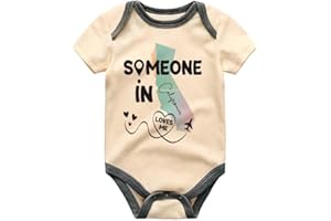 KiddiePro Someone in California Loves Me Baby Clothes Long Distance Gift Bodysuit California State Baby Romper Made with Love