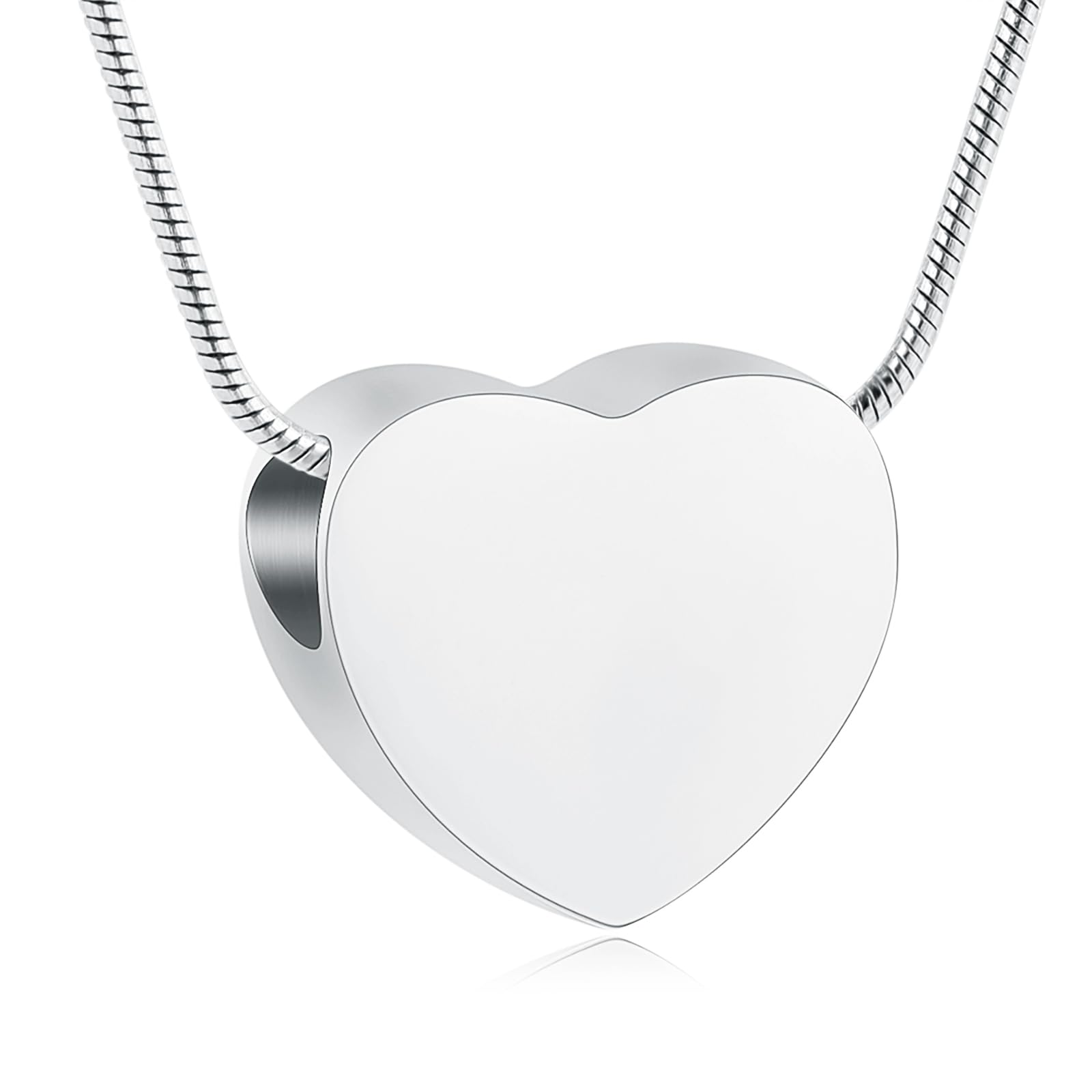 VCCWYQK Cremation Jewelry Neckalce for Ashes - Heart Pendant Memorial Urn Necklace Ashes Holder Stainless Steel Personalized Keepsake (A)