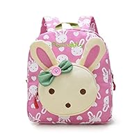 Skyflying Rabbit Animals Kids Book Backpack Baby Girls School Bag Pink