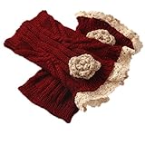 Yougao Women's Winter Lace Leg Warmer Crochet Knit Boot Socks
