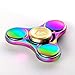 Fancy Home Titanium EDC Quiet Tri Fidget Hand Spinner 5-8 Minutes Anxiety and Stress Relief Toy for ADD ADHD Colorful Rainbow Blue