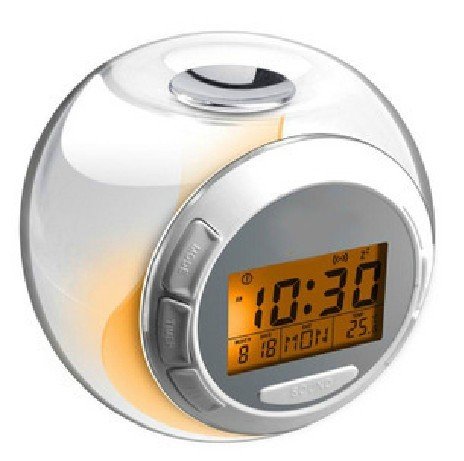 7 Farben Digital LED Farbwechsel LichtWecker Multifunktion Uhr Kalendar Theometer