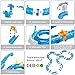 iBaseToy Fishing Game Toys for Toddlers, Colorful Floating Bath Toys with Water Track, Fishes, 2 Fish Poles and More - Bathtub, Yard or Pool Party Fish Toy Game Set for Kids Boys Girls