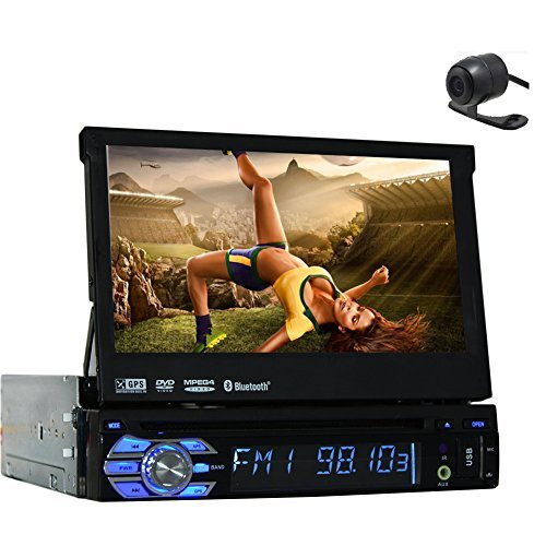 Free Rear Camera+Latest Design Panel Detachable 7'' one din Car DVD Player GPS Navigation digital touchscreen Car Stereo 1 din Bluetooth Car Audio FM AM Radio