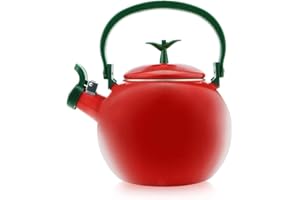 Whistling Tea Kettle for Stove Top Enamel on Steel Teakettle, Supreme Housewares Apple Design Teapot Water Kettle Cute Kitchen Accessories Teteras (1.6 Quart, Apple)