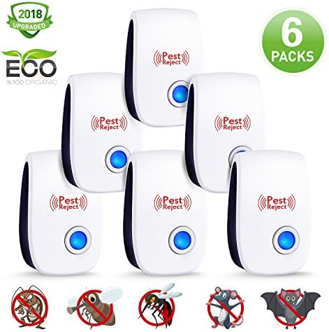 Ultrasonic Pest Repeller 2018 Electronic Mice Repeller Plug in Indoor Pest Control Ultrasonic Bug Repellent to Repel Mouse,Rat, Mosquito,Ant, Fly,Roach,Spider, Rodent-No Trap, Sprayer,Baits&amp;Poison