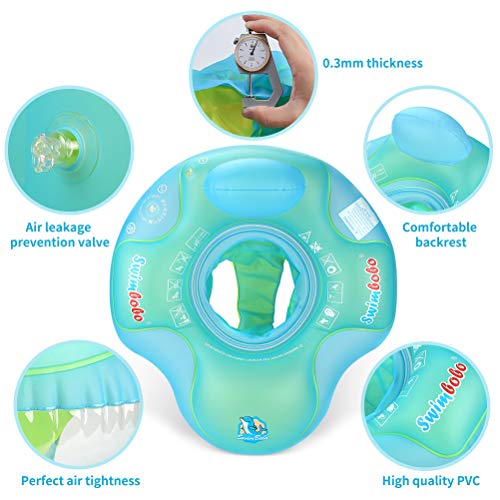 swimbobo baby swimming pool float inflatable toddler floaties infant swim pool seat floating ring for kids aged 3-6 years old 