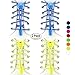 NO TIE (Tieless) Elastic Shoelaces - REFLECTIVE Running Gear for Kids and Adults - Shoe Lace for Sneakers With Strong Locks Button by Sport2People (blue-yellow)