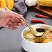 GuDoQi Soup Ladle, 3 Pack Durable 304 Stainless Steel with Polished Titanium Plated Big Volume Soup Spoon, Kitchen Gadget Utensil,8 Inch, Sliver
