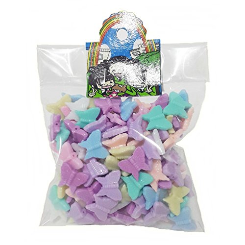 150 pcs Butterfly beads Pastel DIY Kids Craft Handcraft Home Decor 15 x13 mm