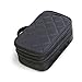 MONSTINA Cosmetics Bag,Double Layer Makeup Bag, With Mirror, Brush Bags Travel Organizer,Cosmetic Bag Professional Multifunctional Organizer For Women (Black)