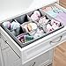 mDesign Soft Fabric 9 Section Dresser Drawer and Closet Storage Organizer for Child/Kids Room, Nursery, Playroom - Divided Large Organizer Bin - Textured Print with Solid Trim - Gray