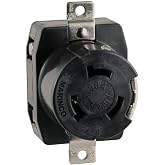 Marinco 6369CR Marine 3-Pole 4-Wire Electrical Dockside Receptacle (50-Amp, 125/250-Volt, Female, Black)