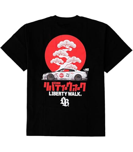 Liberty Walk LBWK Nissan GT-R R35 JDM Graphic T-Shirt, Black