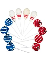 Lollipops de bolos de 2.0 in – Pack de 12 ventosas de caramelos con sabor a frutas para fiestas favoritos, decoración de tartas, suministros o dulces para Halloween, Navidad, baby showers