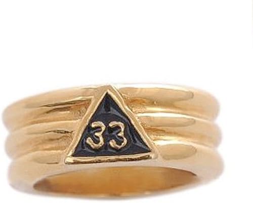 Amazon Free Mason Ring Goldメッキ33rd度freemasonry Groovedフリーメイソンリング リング 通販