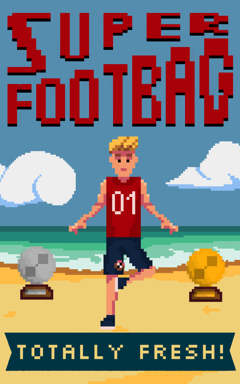 Super Footbag - World Champion 8 Bit Hacky Ball Juggling Sports Game Gold - Thumbnail 2