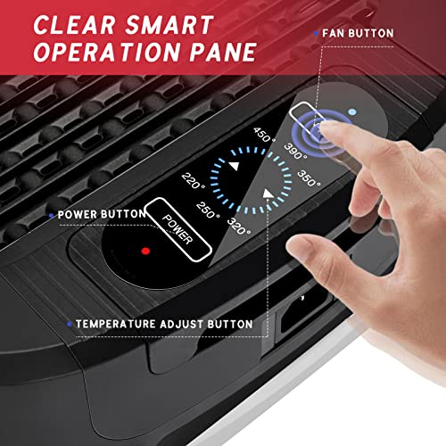 COSTWAY Indoor Smokeless Electric Grill, BBQ Grill 1500W with