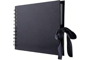 DIY Scrapbook Album, A5 Size, 30 Sheets Black Pages, Hardcover Memory Photo Album for Scrapbooking, Crafts & Travel Memories