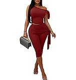 Vssjavun Women's 2 Piece Outfits Sexy Sleeveless