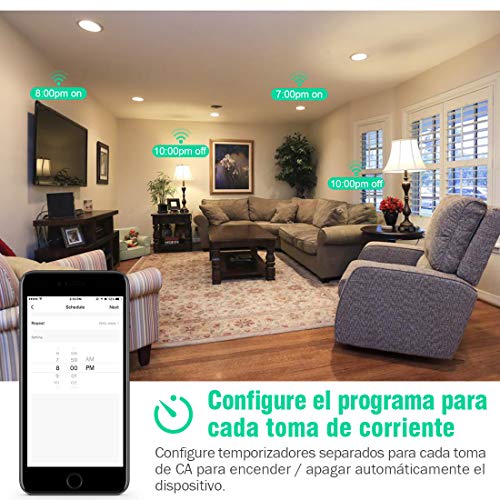 TAOCOCO-Regleta-inteligente-Smart-Power-Strip-con-4-zcalos-y-3-USB-Admite-control-por-vozControl-remotoTemporizador-para-la-aplicacinCompatible-con-Alexa-Google-Home-e-IFTTT-Multiplex-Smart