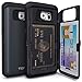 TORU CX PRO Galaxy S6 Edge Wallet Case Dark Blue with Hidden Credit Card Holder ID Slot Hard Cover & Mirror for Samsung Galaxy S6 Edge - Metal Slate