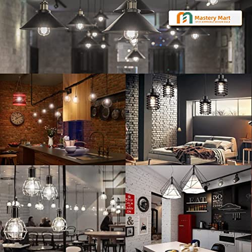 Mastery Mart Dimmable Vintage Edison Light Bulbs, Pack of 10, 2700K Soft White, 5.5W, Equivalent 60W, E26 LED Bulb with 90+ CRI, ST19/ ST58 Clear Glass Antique Filament Edison Style