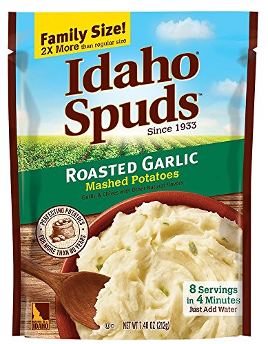 Idaho Spuds Family Size, Roasted Garlic Mashed Potatoes, 6 Count