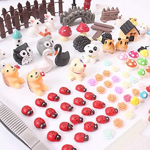 Tokenhigh 103 Stück Miniatur Ornament Set für DIY Mini Craft für Garten Zubehör Puppenhaus Dekoration Kinder Miniatur… – Bild 7