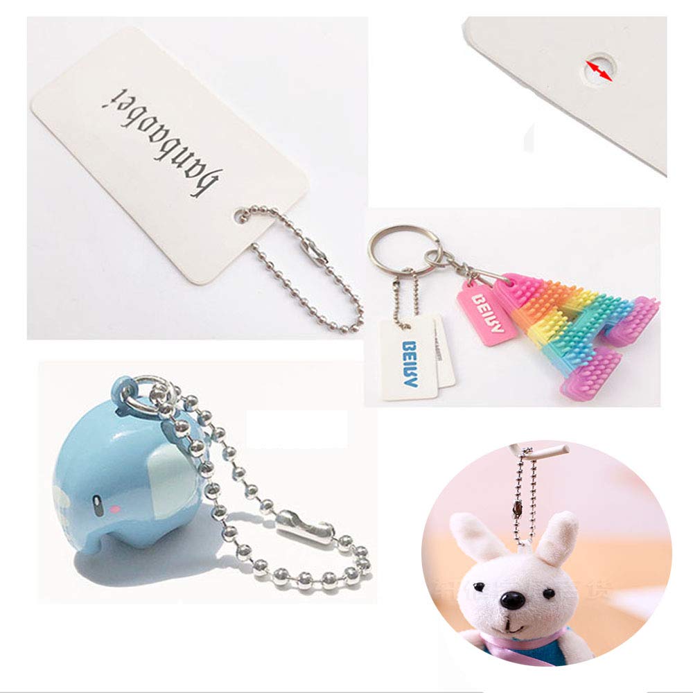 Ball Tag Key Chain Connector 6 Inch Long 2.4mm Bead Dia 120 Pcs