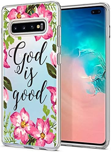 Heaofei God is Good Case for Samsung Galaxy S10 Plus Clear Design Transparent TPU Bumper Protective Case Cover for Samsung Galaxy S10+ 6.4inch