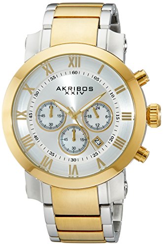 Akribos XXIV Men's AK622TT Grandiose Chronograph Quartz Stainless Steel Bracelet Watch